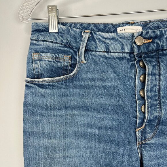 Good American Womens Good Curves Straight Button Fly Jeans Split Hem size 4 27 - Picture 5 of 13